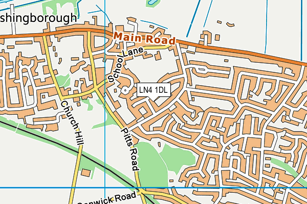 LN4 1DL map - OS VectorMap District (Ordnance Survey)