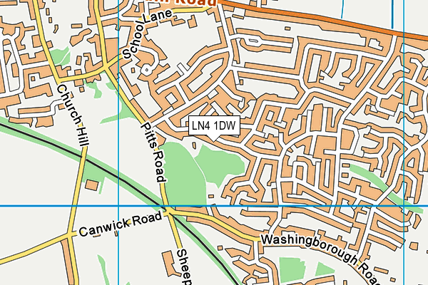 LN4 1DW map - OS VectorMap District (Ordnance Survey)