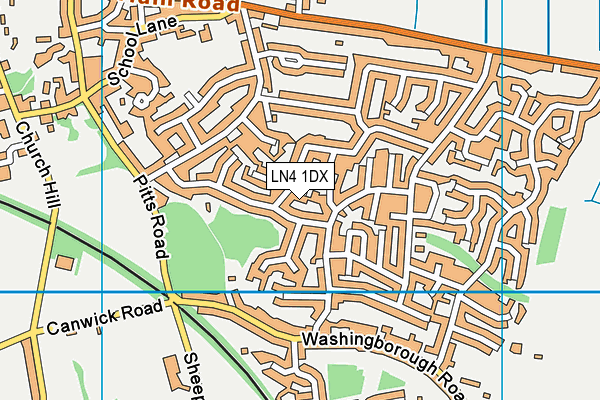 LN4 1DX map - OS VectorMap District (Ordnance Survey)