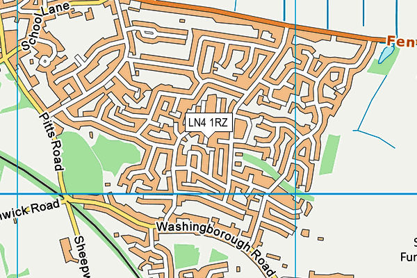 LN4 1RZ map - OS VectorMap District (Ordnance Survey)