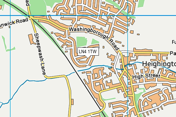LN4 1TW map - OS VectorMap District (Ordnance Survey)