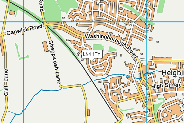 LN4 1TY map - OS VectorMap District (Ordnance Survey)