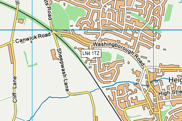 LN4 1TZ map - OS VectorMap District (Ordnance Survey)