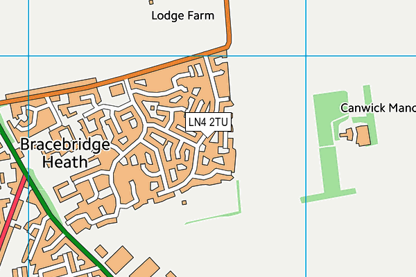 Bracebridge Heath Recreation Ground map (LN4 2TU) - OS VectorMap District (Ordnance Survey)