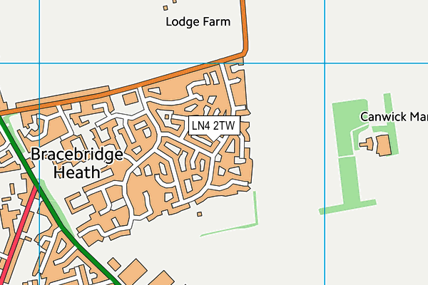 LN4 2TW map - OS VectorMap District (Ordnance Survey)