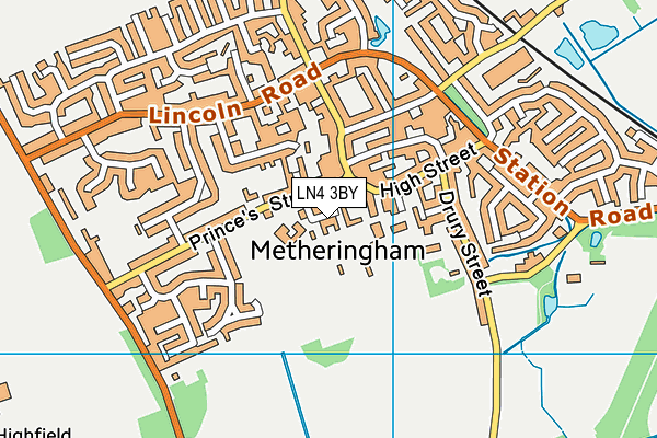 LN4 3BY map - OS VectorMap District (Ordnance Survey)