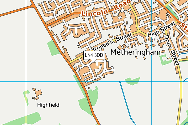 LN4 3DD map - OS VectorMap District (Ordnance Survey)
