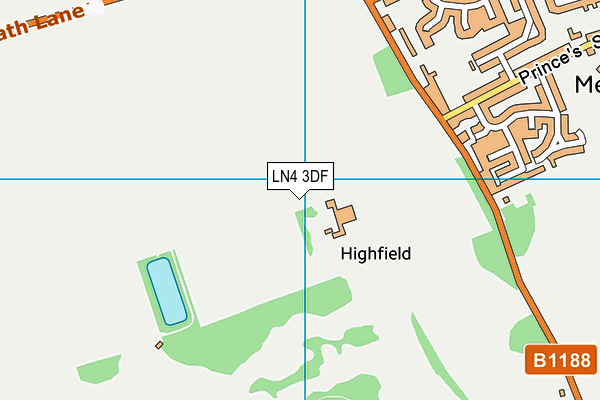 LN4 3DF map - OS VectorMap District (Ordnance Survey)