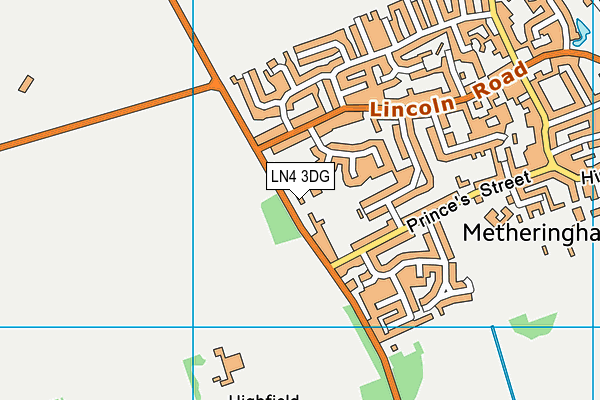 LN4 3DG map - OS VectorMap District (Ordnance Survey)