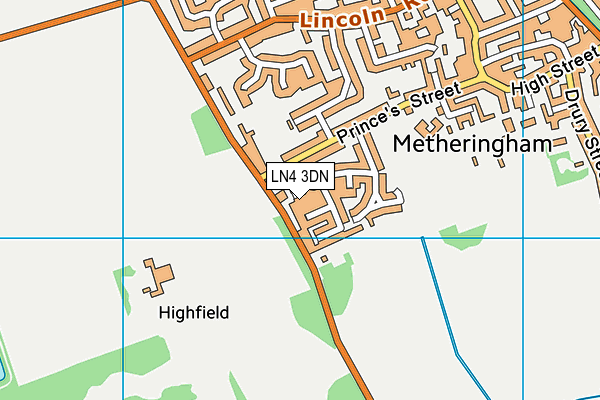 LN4 3DN map - OS VectorMap District (Ordnance Survey)