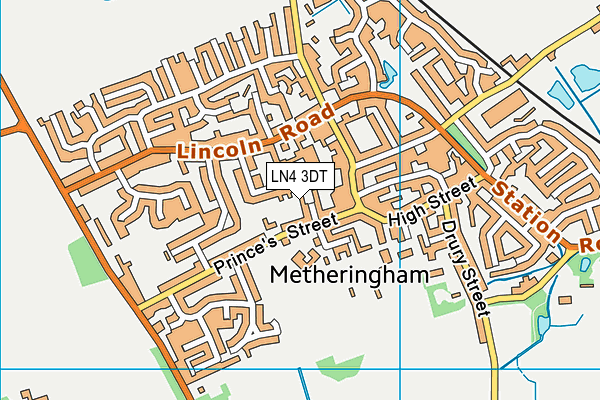 LN4 3DT map - OS VectorMap District (Ordnance Survey)