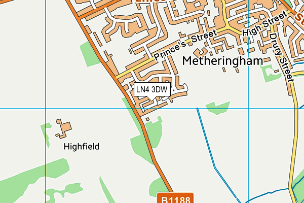 LN4 3DW map - OS VectorMap District (Ordnance Survey)