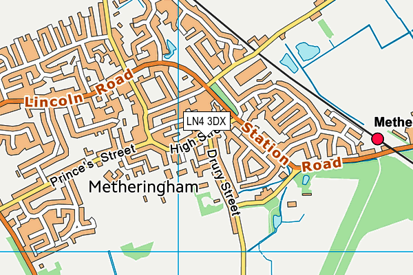 LN4 3DX map - OS VectorMap District (Ordnance Survey)