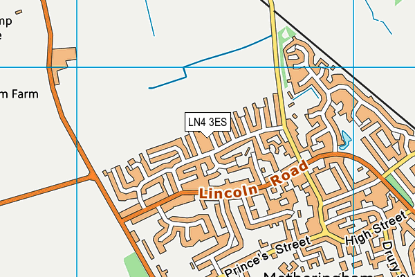 LN4 3ES map - OS VectorMap District (Ordnance Survey)