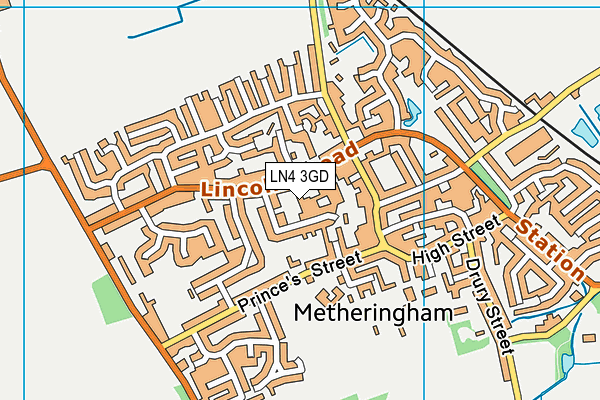 LN4 3GD map - OS VectorMap District (Ordnance Survey)