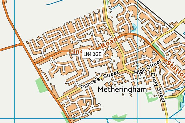 LN4 3GE map - OS VectorMap District (Ordnance Survey)