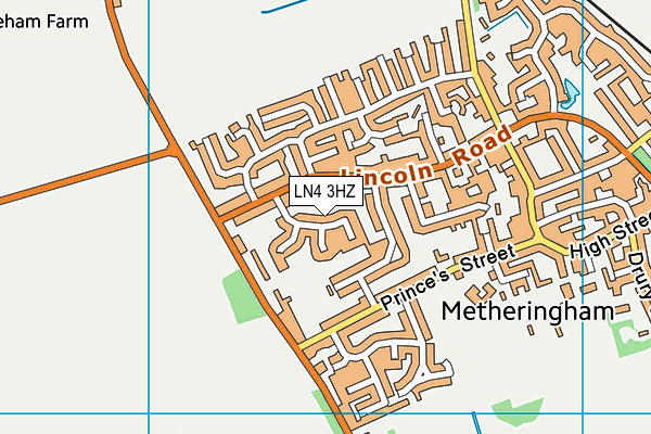 LN4 3HZ map - OS VectorMap District (Ordnance Survey)