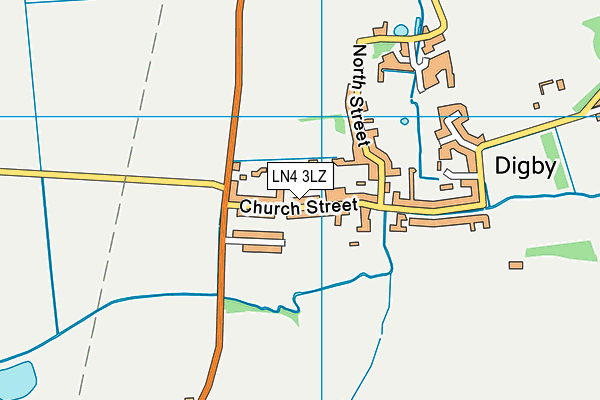 Digby Playing Field map (LN4 3LZ) - OS VectorMap District (Ordnance Survey)