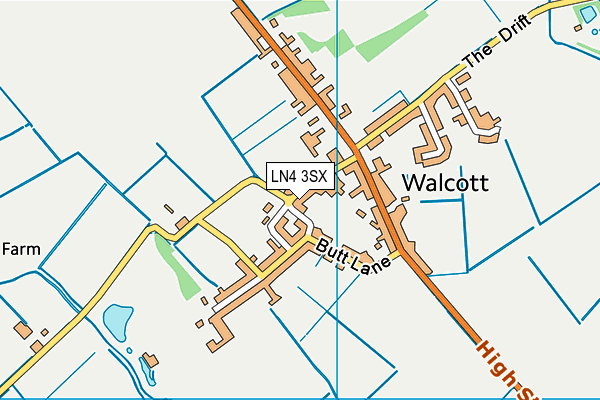 Walcott Primary School map (LN4 3SX) - OS VectorMap District (Ordnance Survey)