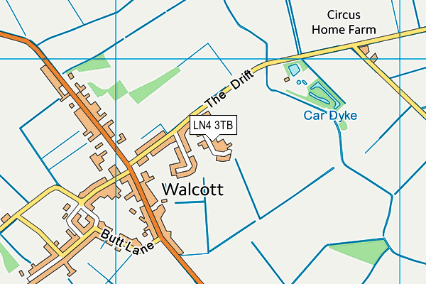 LN4 3TB map - OS VectorMap District (Ordnance Survey)