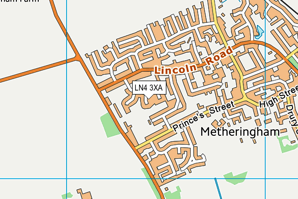 LN4 3XA map - OS VectorMap District (Ordnance Survey)