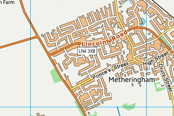 LN4 3XB map - OS VectorMap District (Ordnance Survey)