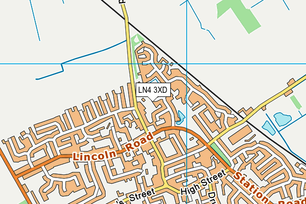 LN4 3XD map - OS VectorMap District (Ordnance Survey)