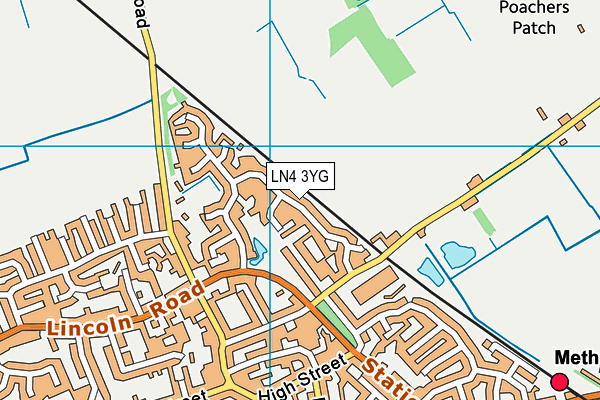 LN4 3YG map - OS VectorMap District (Ordnance Survey)