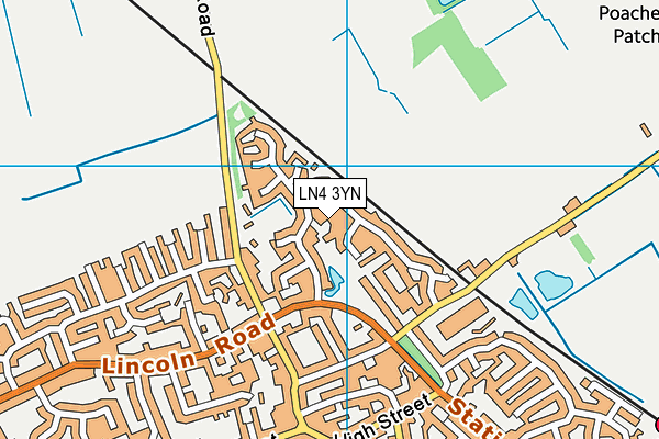 LN4 3YN map - OS VectorMap District (Ordnance Survey)