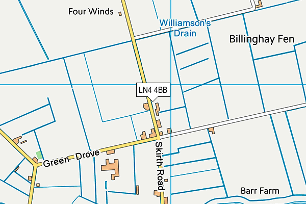 LN4 4BB map - OS VectorMap District (Ordnance Survey)