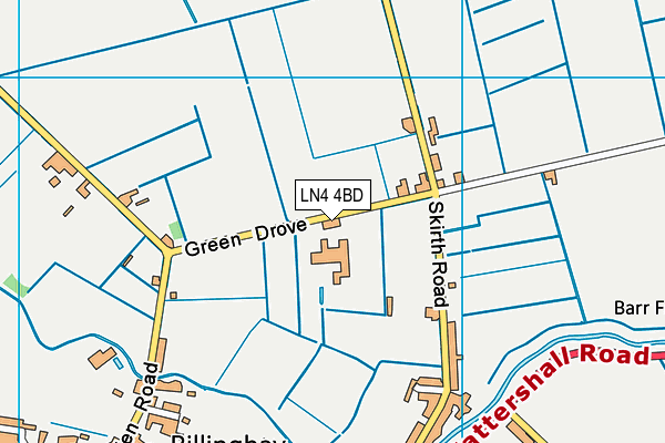LN4 4BD map - OS VectorMap District (Ordnance Survey)