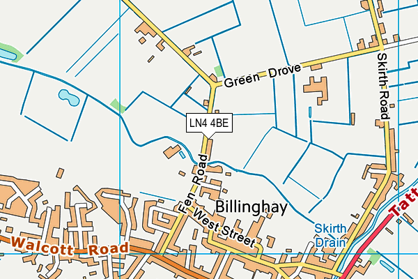 LN4 4BE map - OS VectorMap District (Ordnance Survey)
