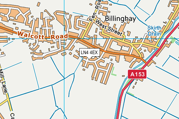 Billinghay Village Hall And Playing Field map (LN4 4EX) - OS VectorMap District (Ordnance Survey)