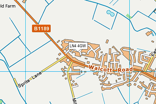 LN4 4GW map - OS VectorMap District (Ordnance Survey)