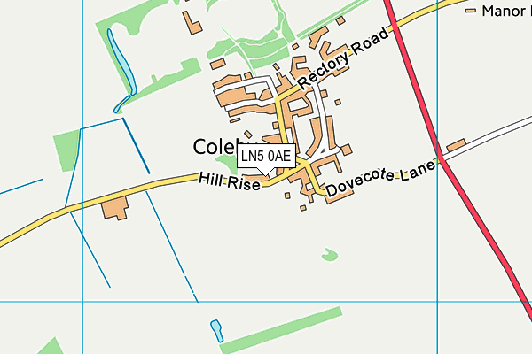 LN5 0AE map - OS VectorMap District (Ordnance Survey)