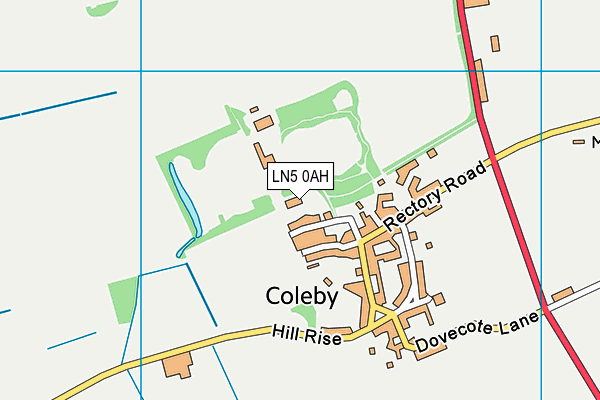 LN5 0AH map - OS VectorMap District (Ordnance Survey)