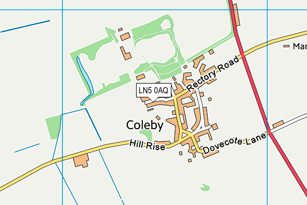 LN5 0AQ map - OS VectorMap District (Ordnance Survey)