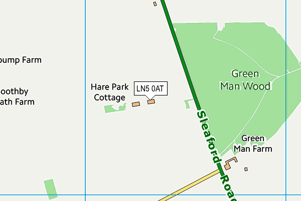 LN5 0AT map - OS VectorMap District (Ordnance Survey)