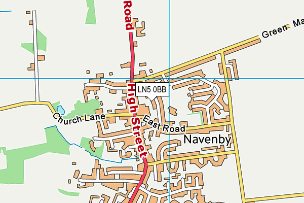 LN5 0BB map - OS VectorMap District (Ordnance Survey)