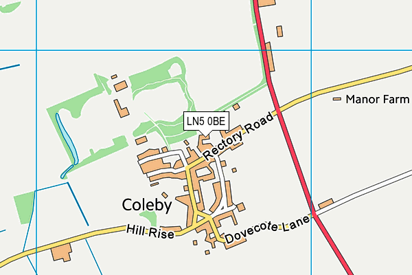 LN5 0BE map - OS VectorMap District (Ordnance Survey)