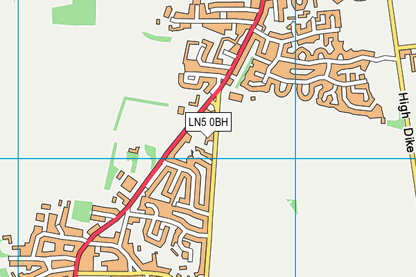LN5 0BH map - OS VectorMap District (Ordnance Survey)