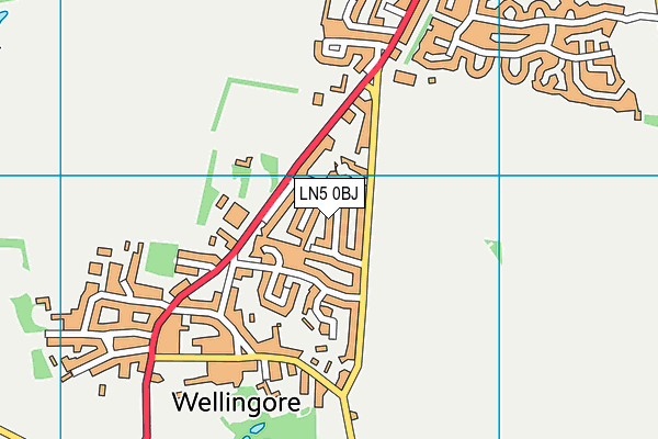 LN5 0BJ map - OS VectorMap District (Ordnance Survey)