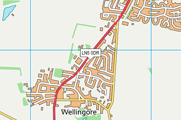 LN5 0DR map - OS VectorMap District (Ordnance Survey)