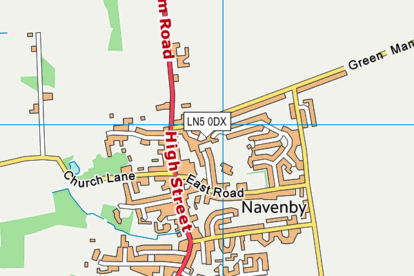 LN5 0DX map - OS VectorMap District (Ordnance Survey)