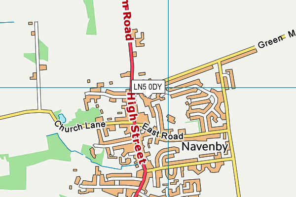 LN5 0DY map - OS VectorMap District (Ordnance Survey)