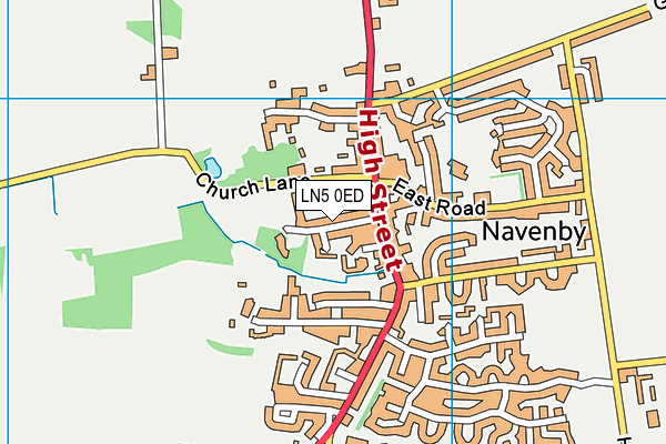 LN5 0ED map - OS VectorMap District (Ordnance Survey)