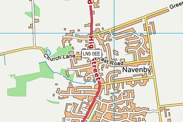 LN5 0EE map - OS VectorMap District (Ordnance Survey)