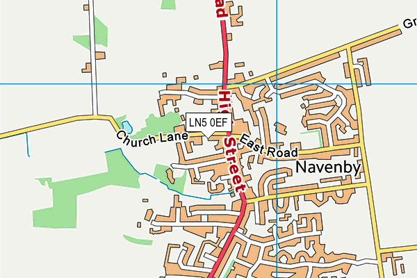 LN5 0EF map - OS VectorMap District (Ordnance Survey)