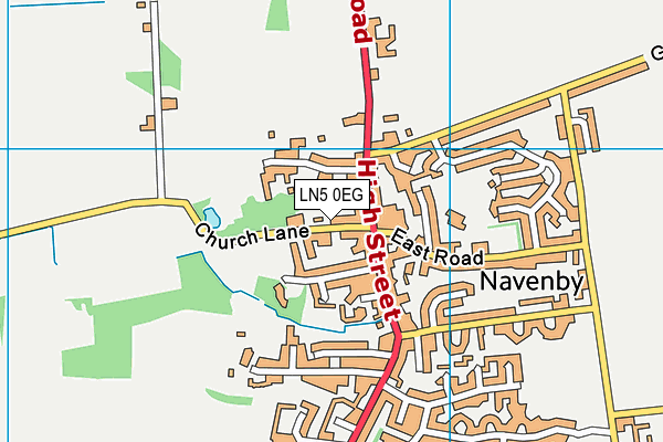 LN5 0EG map - OS VectorMap District (Ordnance Survey)