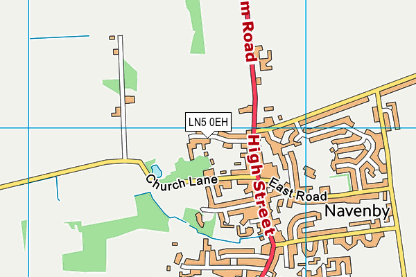 LN5 0EH map - OS VectorMap District (Ordnance Survey)